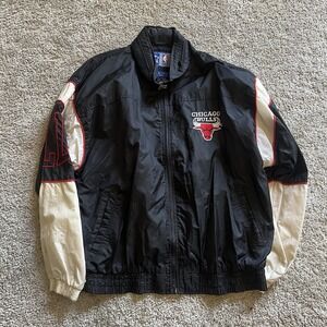 VTG 90's Chicago Bulls Starter Zip Windbreaker Basketball Jacket READ Men's L
